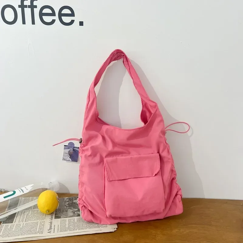 

Нейлоновые повседневные однотонные женские сумки на молнии с застежкой и резьбой на плечо 2024 высококачественные сумки для женщин Простые Женские сумки