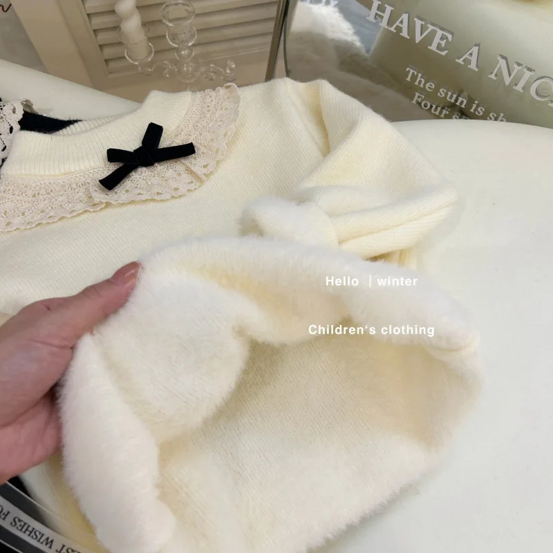 Pull en velours une pièce pour filles, pull intérieur pour bébé, pull pour enfants, pull d'hiver pour tout-petits, nouveau
