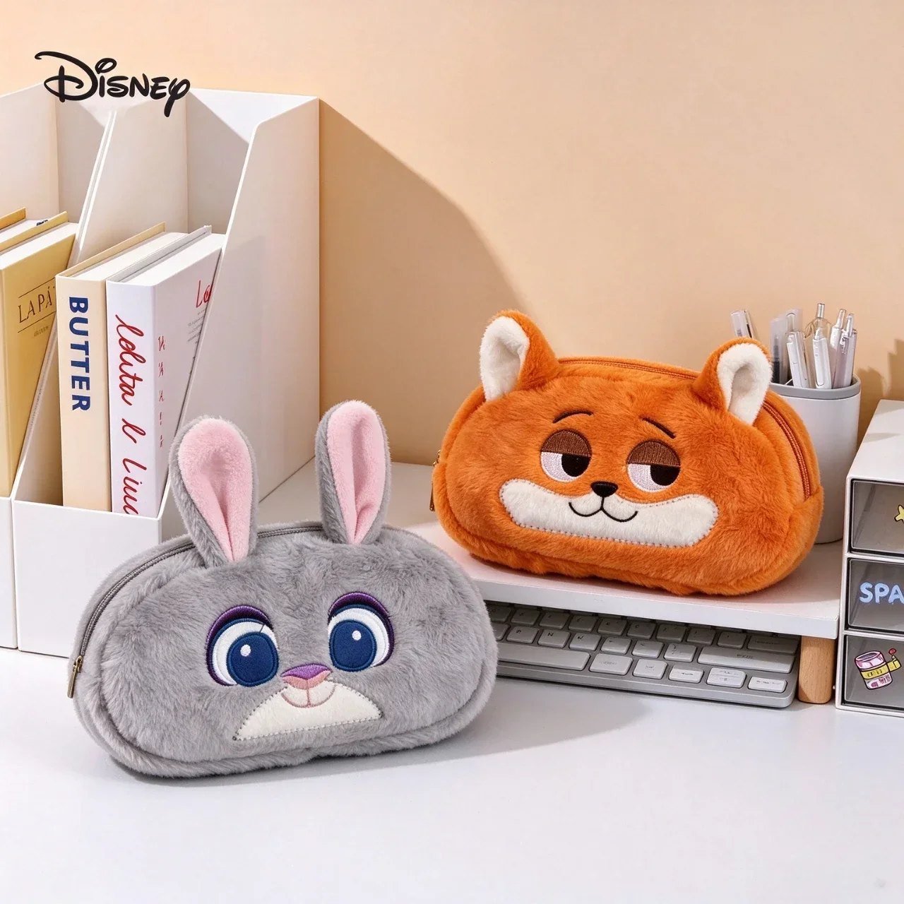 DISNEY Zootopia Large Capacity Pencil Case Suitable for, Office & - Cute Zootopia with Zippered Pocket, Desk Organizer Zootopia