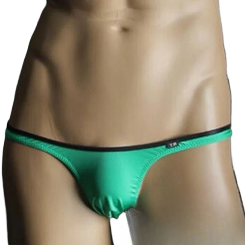 

Nylon Thin Thong Underwear for men Low Rise Thin Trim U-Pouch High Elastic Breathable Sexy Male T-back Panties