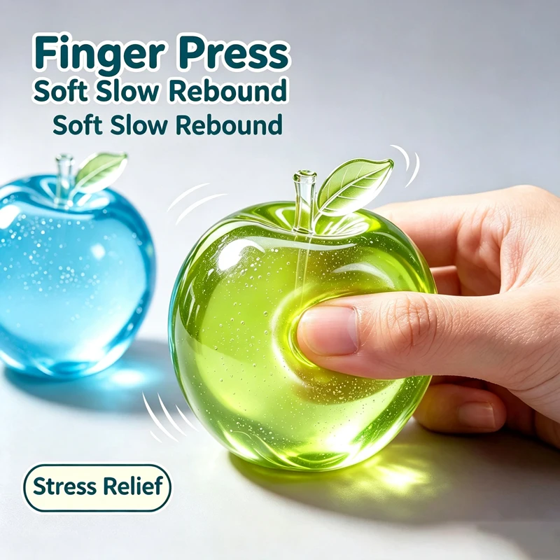 New Simulated Apple Stress Relief Squishy Toy Apple Pinch Slow Rebound Decompression Shapeable Suction Hand Decompression Pinch