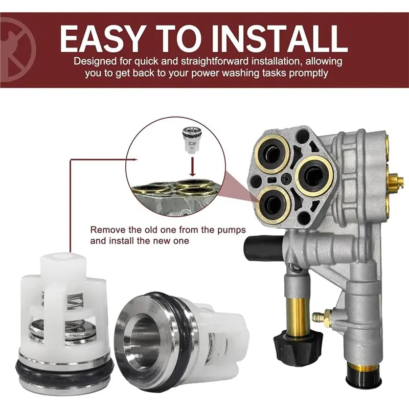 RMWIN-For Simpson For Pressure Washer Pump Replacement Valve- Cleaning 7104223 6Pcs Rebuild Kit