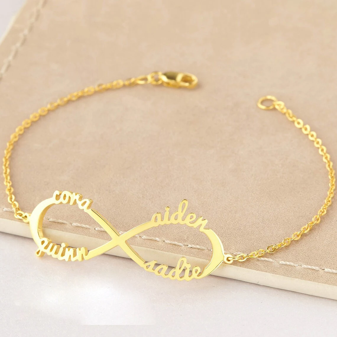 Tangula pulsera Infinity personalizada con nombres, pulsera de acero inoxidable con nombres de niños, regalo de joyería para mamá y madre