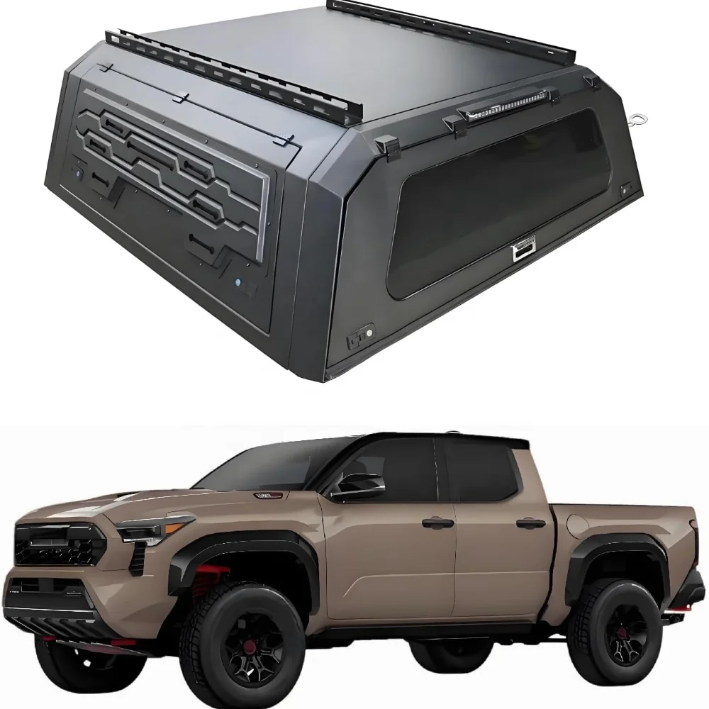 

KQX High-quality Aluminum Tonneau Cover Pickup Truck Topper Bed Cap Canopy for Tacoma 2024 2025 2026 6ft Long Box Bed Cover