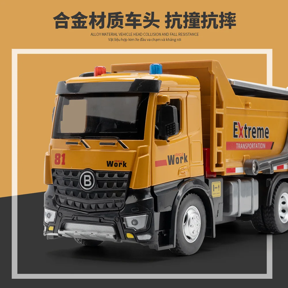 1/24 Scale Diecast Military Firefighting Engineering Vehicle Series Engineering Vehicle Model Sound and Light Pull-Back Toy