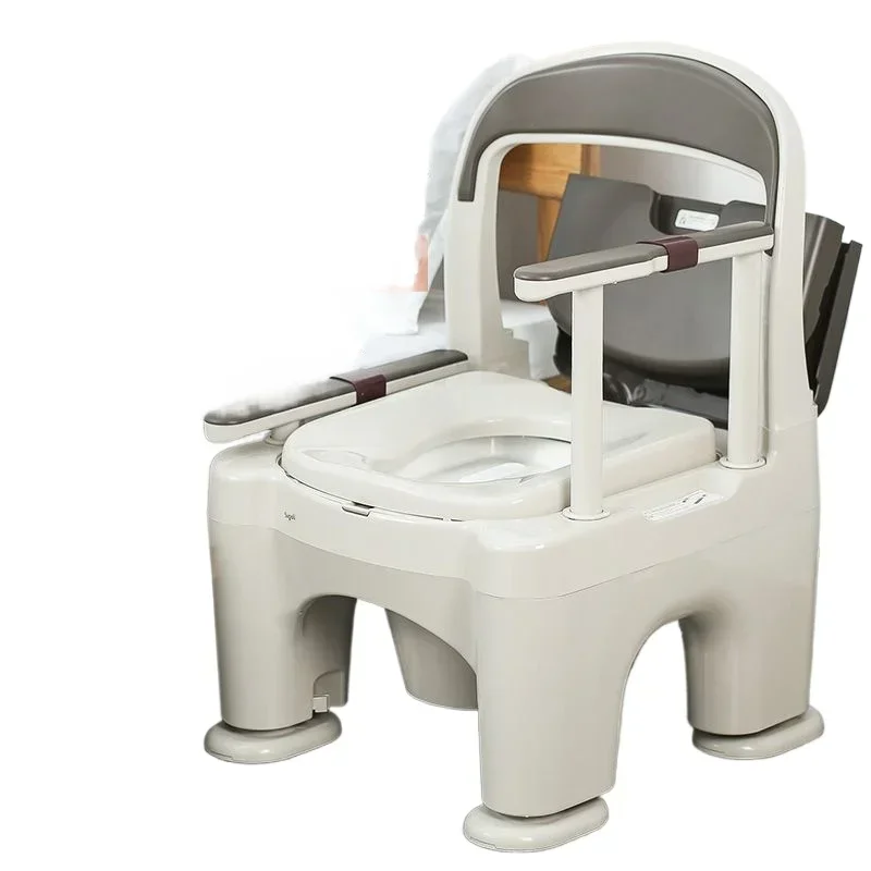 

Raise the armrest for the elderly toilet to move the toilet