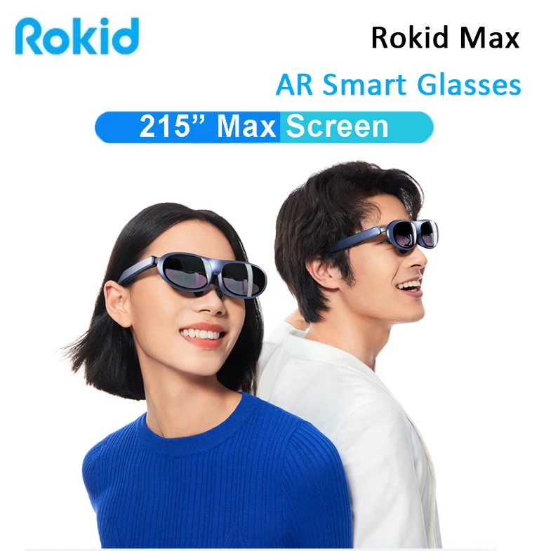 نظارات Rokid Max AR 3D الذكية الجديدة Micro OLED مقاس 215 بوصة بحد أقصى 50 °   عرض FoV للهواتف/Switch/PS5/Xbox/PC VR الكل في واحد متوفر في المخزون