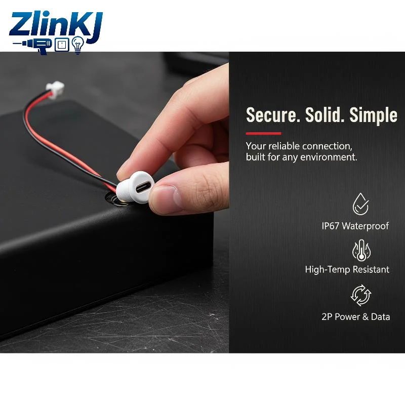 Threaded Type C Female Socket Connector Anticorrosion Shell Pre-Soldered Wires for Phone Charging Port Replacement Use