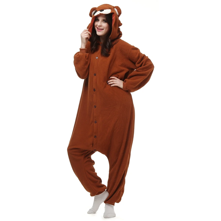 Simpatico orso Kigurumi per adulti Anime Onesies Costume Cosplay Cartoon Full Body pigiama Sleeping Wear tuta da festa di natale