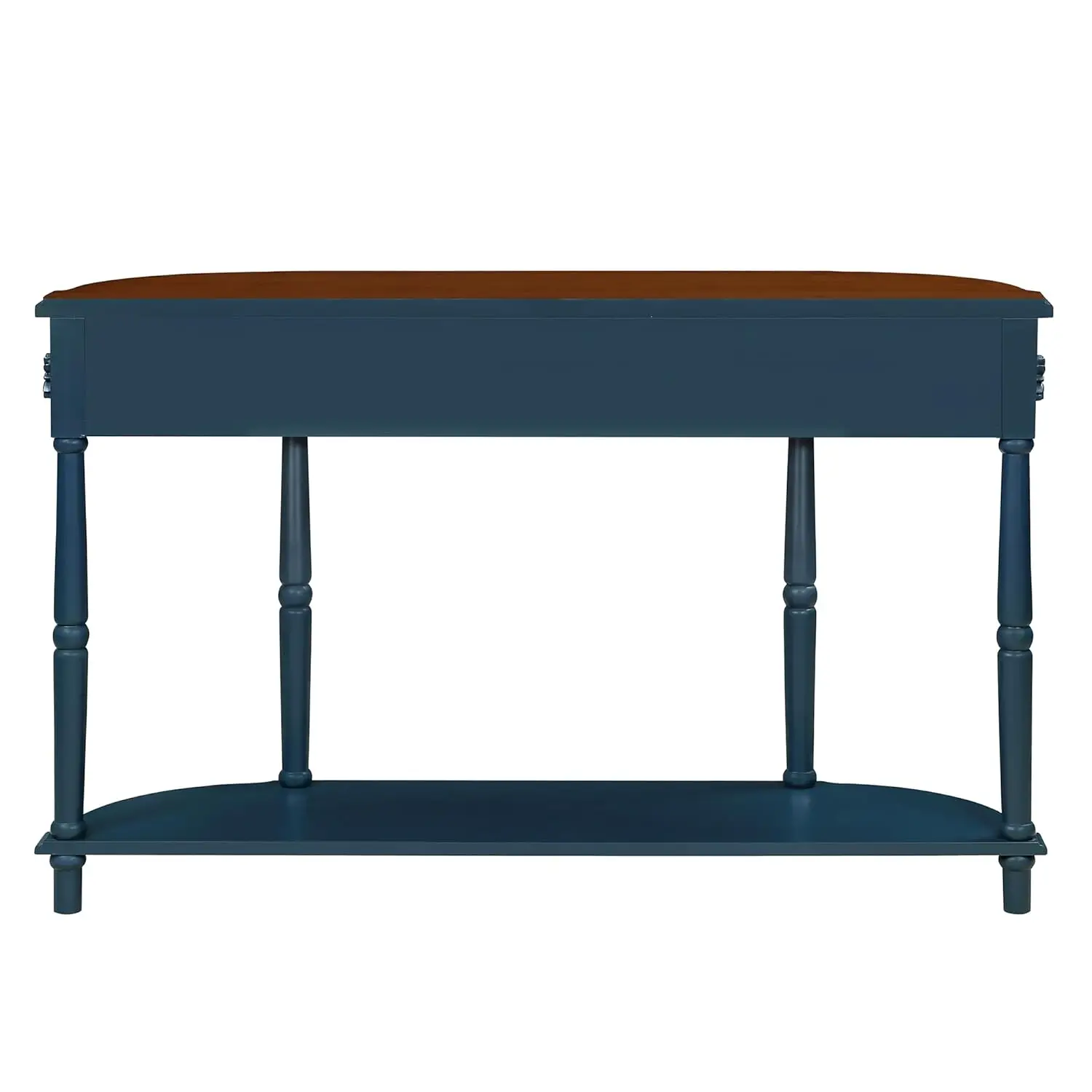#Retro Curved Half Moon Console Table With Drawers & Shelf For Entryway Living Room Hallway 52-Inch Navy Blue, Customized