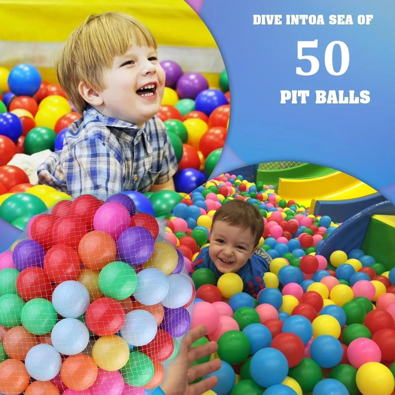 حقيبة شبكية على شكل كرة أوشن 50 قطعة يمكن سميكة في ملعب كرة مزركشة للأطفال ألعاب داخلية ألعاب بلاستيكية ملونة #4