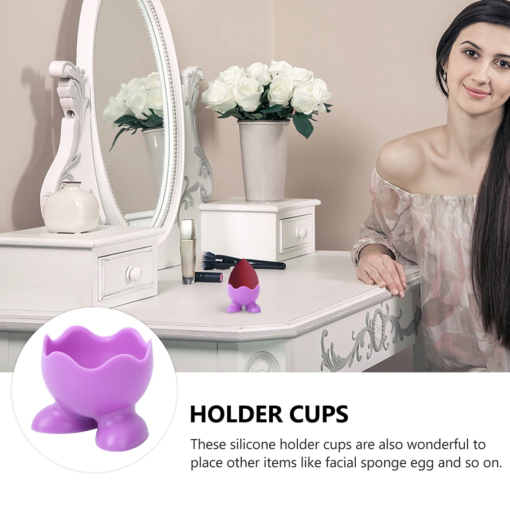 

8pcs Silicone Egg Holder Cup Boiled Heat Resistant Kitchen Gadgets Soft Hard Eggs Stand Eco-Friendly Cute Home Serving Makeup