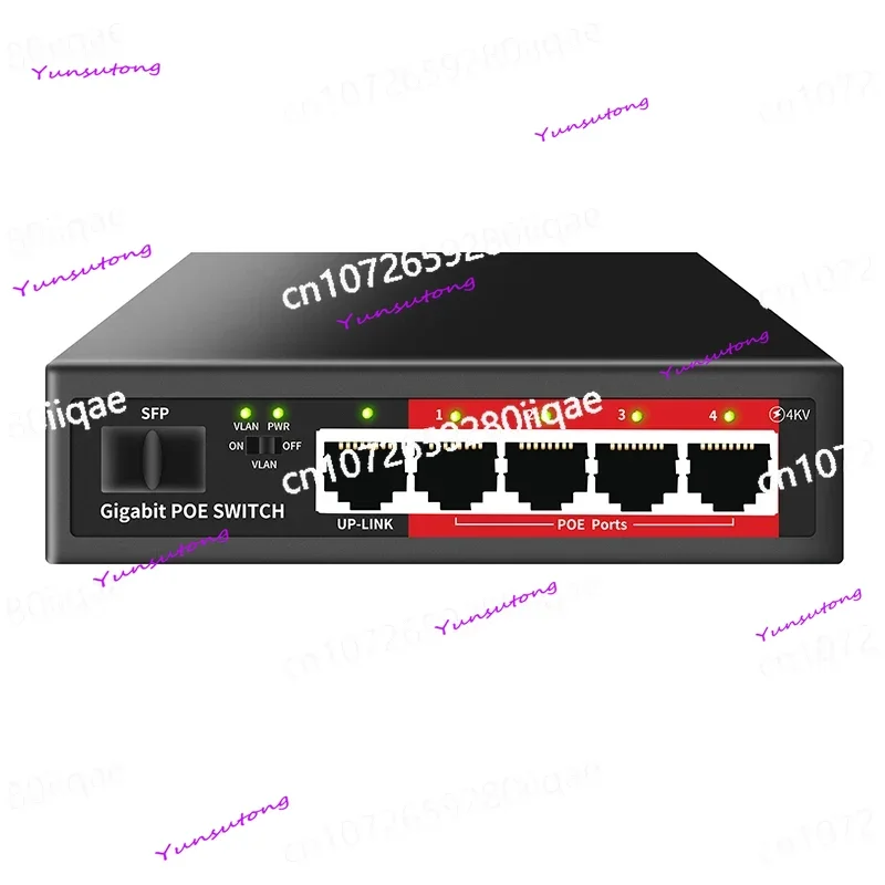

4-портовый гигабитный коммутатор PoE Gigabit Ethhenet, встроенный блок питания мощностью 52 Вт, IP-камера, совместимая с IEEE802.3af/at
