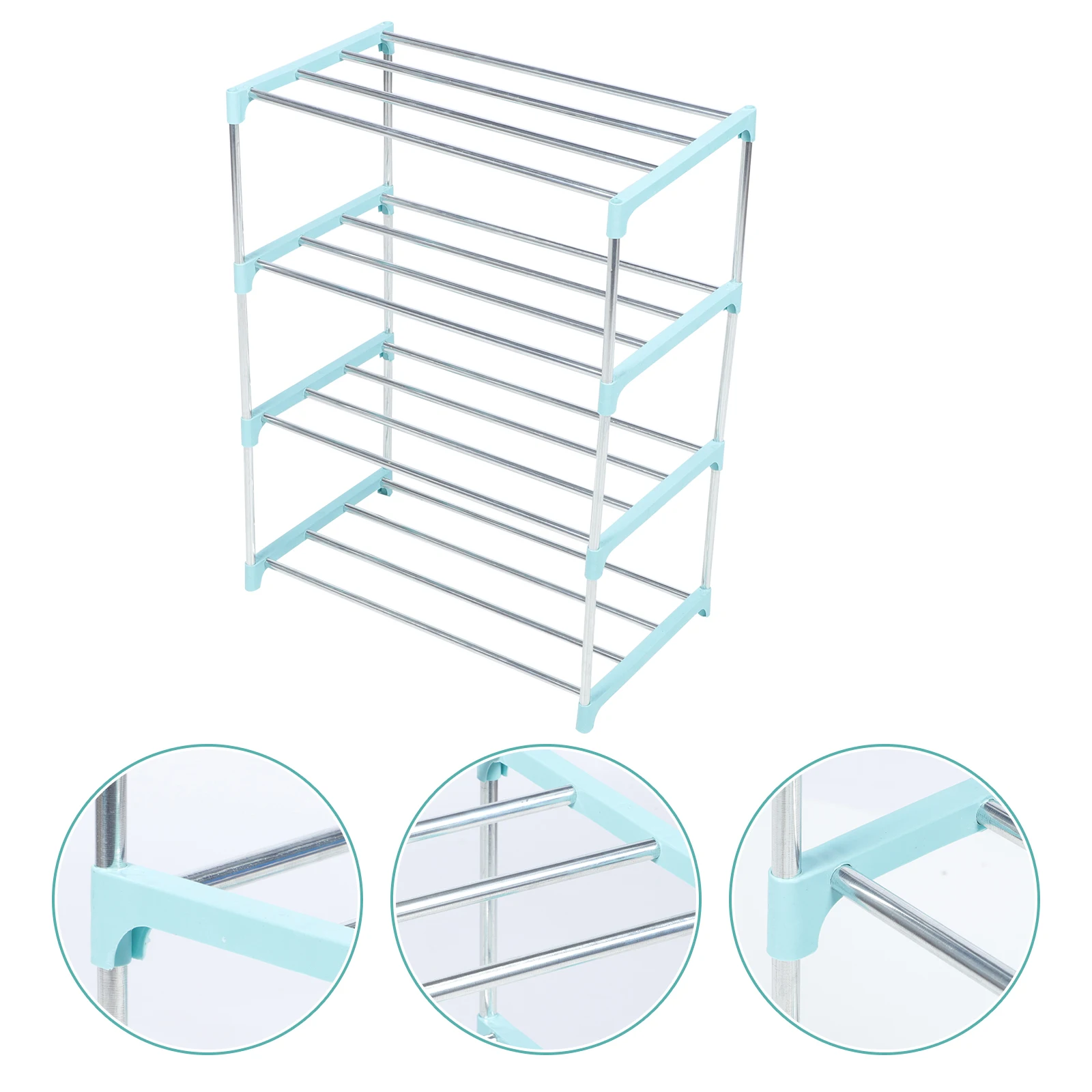 

Stainless Steel Shoes Storage Rack 4 Layers Multi tier Shoe ganizer Shelf Thickened Tube Large Capacity Family Shoe