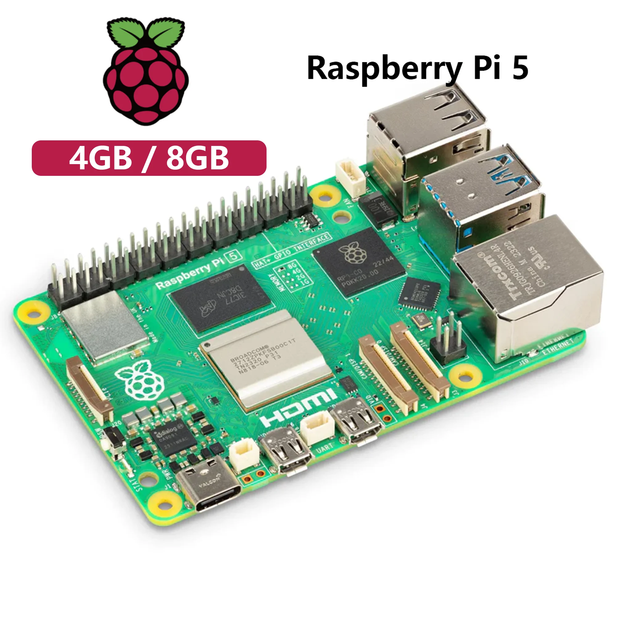 Official Raspberry Pi 5 Development board Optional 2GB 4GB 8GB Quad-core Arm Cortex-A76 BCM2712 Processor New RPI Demon Board