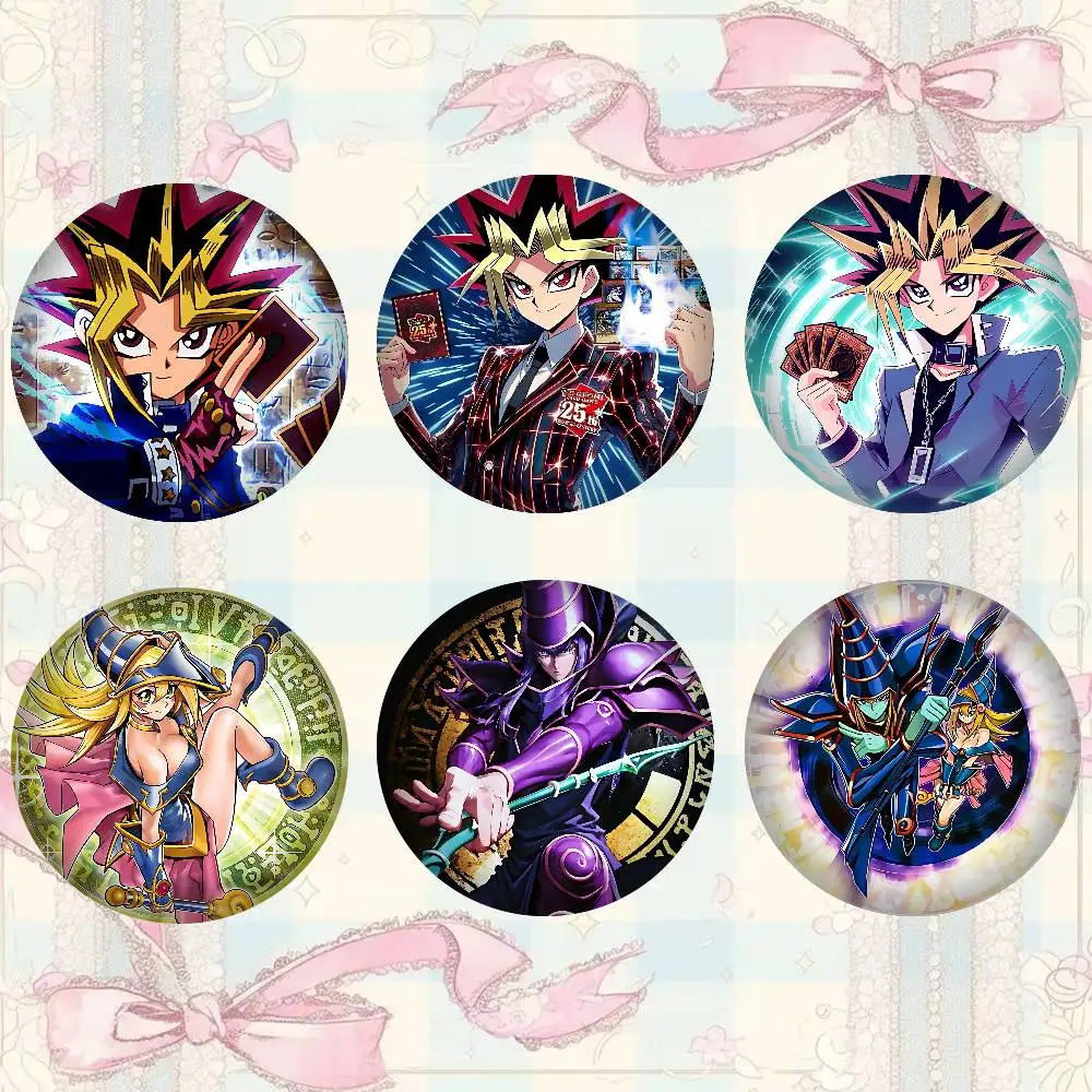 Y-Yu-Gi-Oh Anime Badges Peripheral Lapel Pins Tinplate Round Brooch For Shoulder Bag Accessories Souvenir Gifts