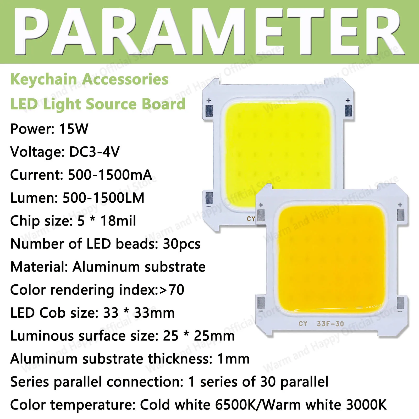 LED Light Source Board 15W DC3-4V LED Keychain Light Outdoor Portable Mini Light Flashlight Camping Lighting