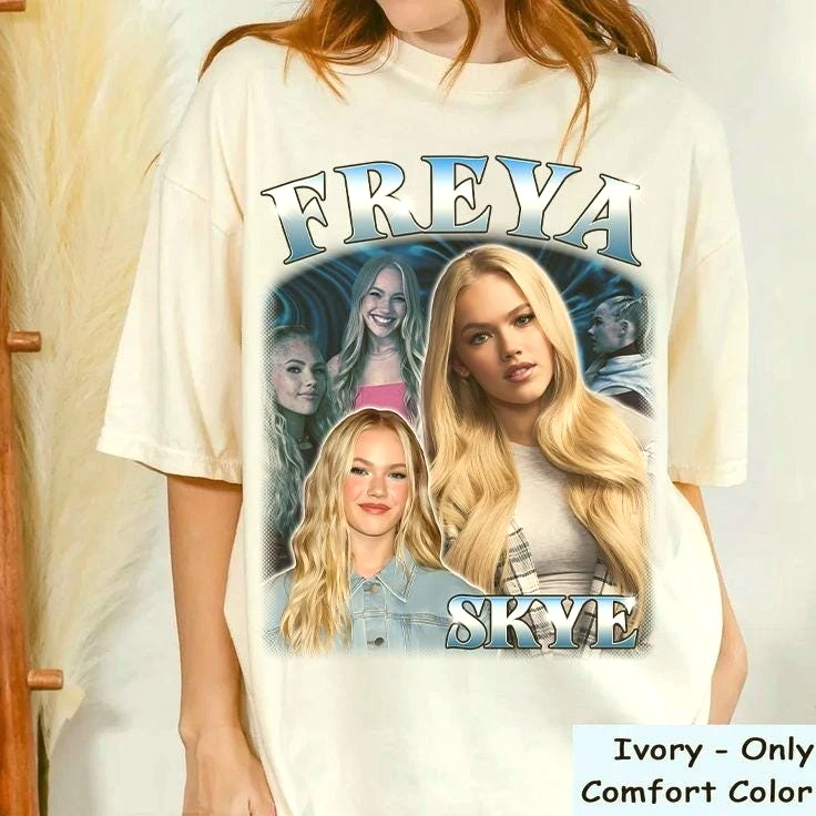 Freya Skye Worlds Collide T-Shirt mit großem Muster, Y2K, universelles Freizeit-T-Shirt für Herren und Damen, Street-Hip-Hop-Kleidung – Detail 3