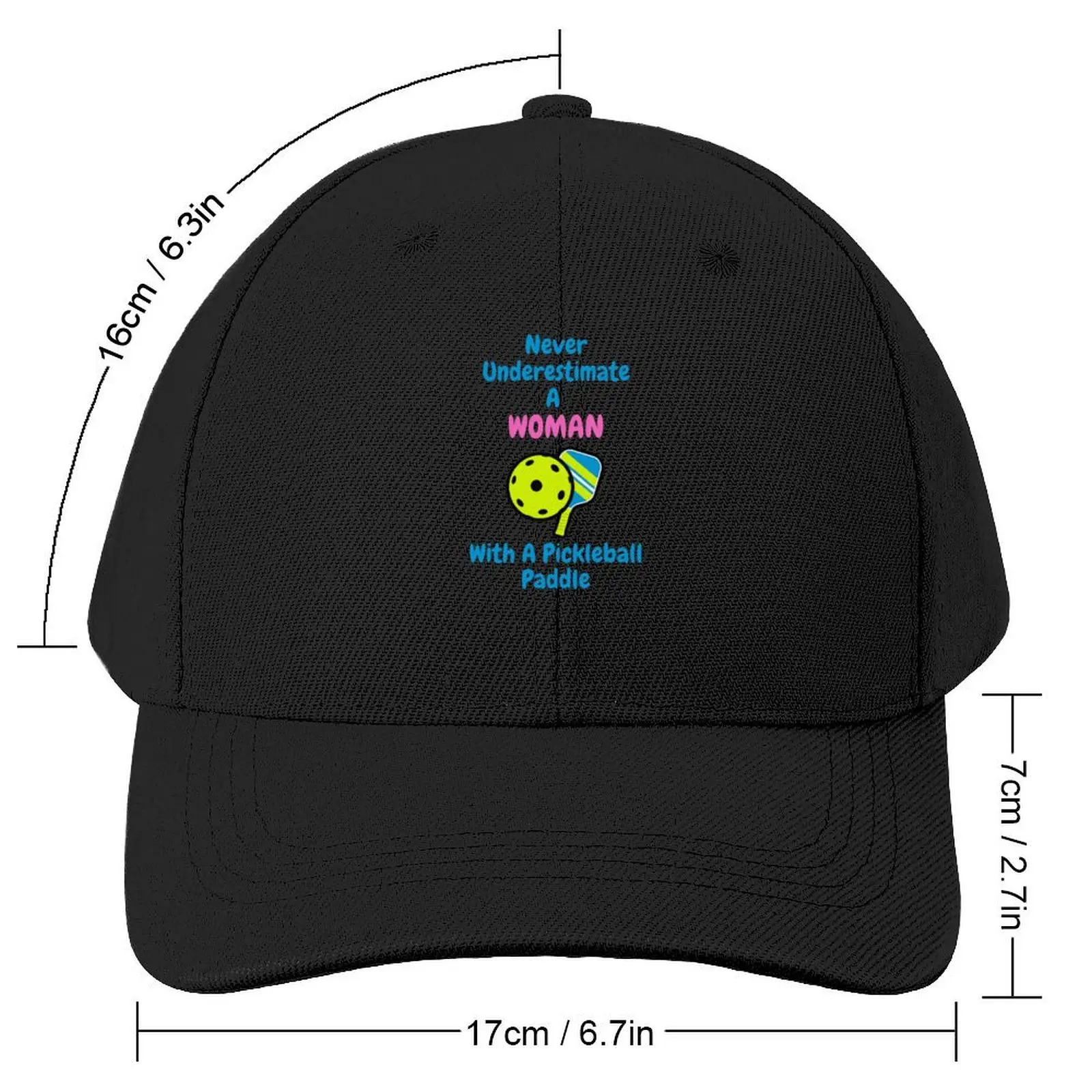 Never Underestimate A Woman With A Pickleball Paddle - Funny Pickleball Baseball Cap Hip Hop Golf Wear Men Women's