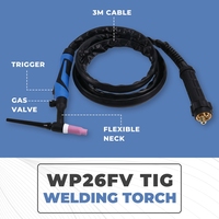 WP26FV TIG Welding Torch 200A Argon Arc Welding Tool Wp-26Fv 3 Meters Argon Tungsten Arc Welding Tool European Interface