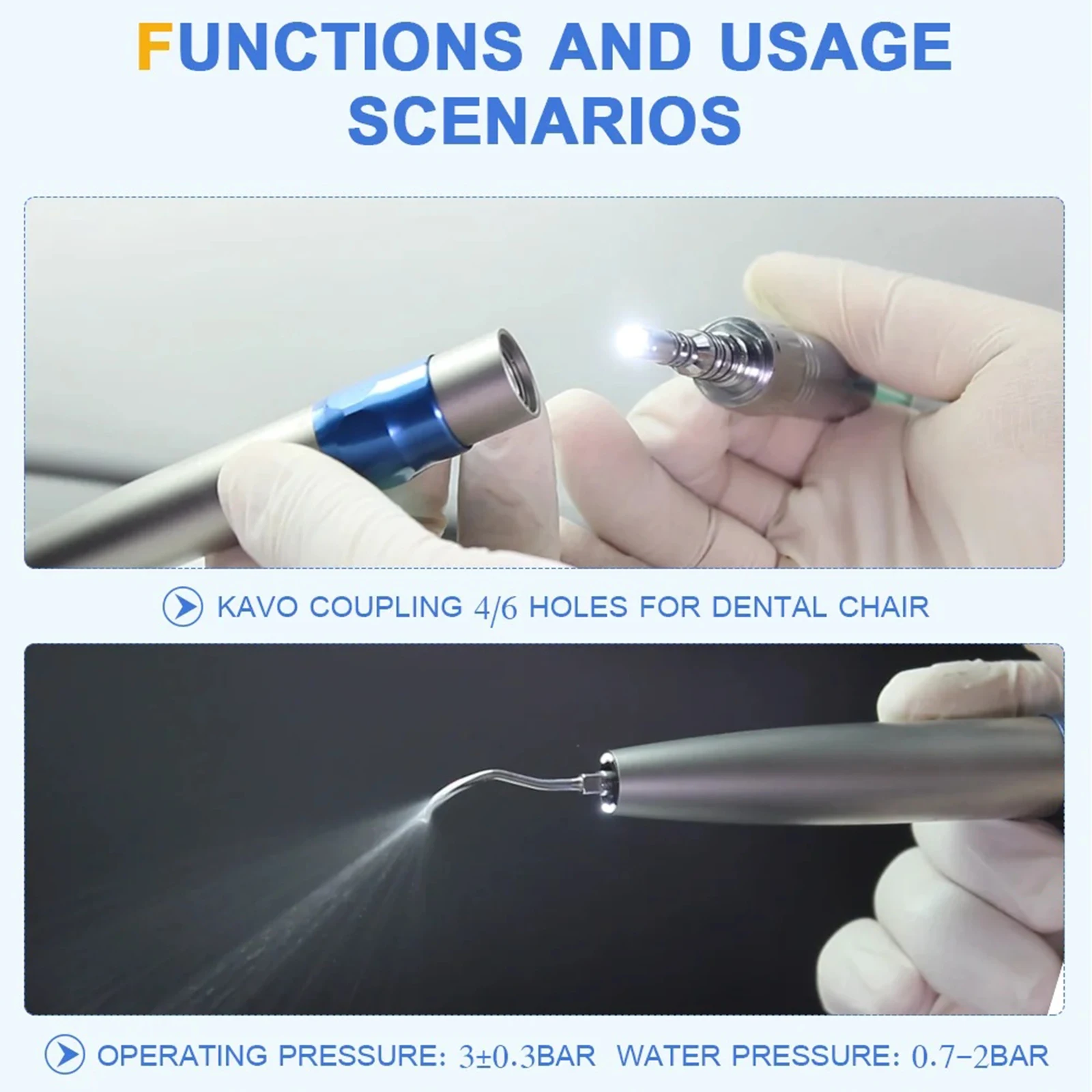Dental Fiber Optic Air Scaler SONICflex Sonic L Fit KaVo Multiflex Led Coupling / GK LED Coupler