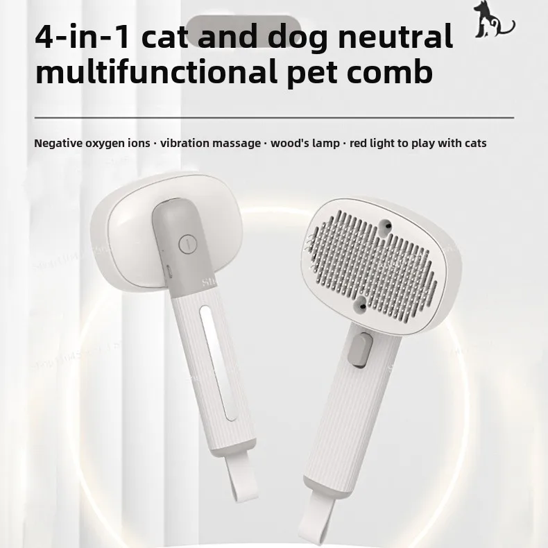 Novo pente para animais de estimação de alta qualidade, multifuncional, íon negativo, massagem, gato, cachorro, brinquedo, exame físico, pente para remover cabelos flutuantes