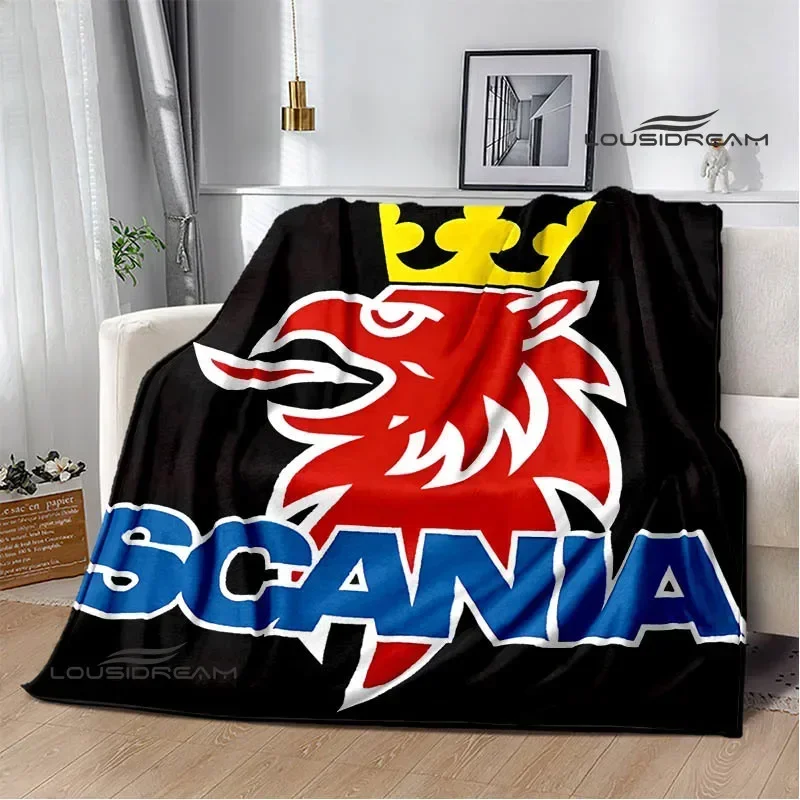 S-Scania logo printed blanket Warm Flannel Blankets Soft and Comfortable Blankets Home Travel Blanket bed linings Birthday Gift