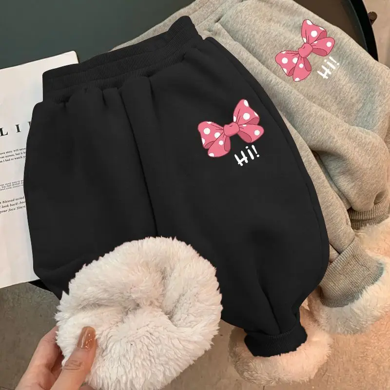 Autumn Winter New Children's Harem Pants Girls High Waist Long Trousers Thicken Fleece Lined Warm Kids Pant Baby Toddler Pant