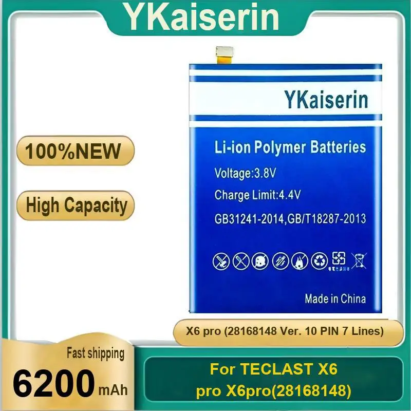

6200Mah For Teclast X6 Pro X6pro 28168148 Ver. 10 Pin 7 Lines Laptop Battery Replaceable Portable