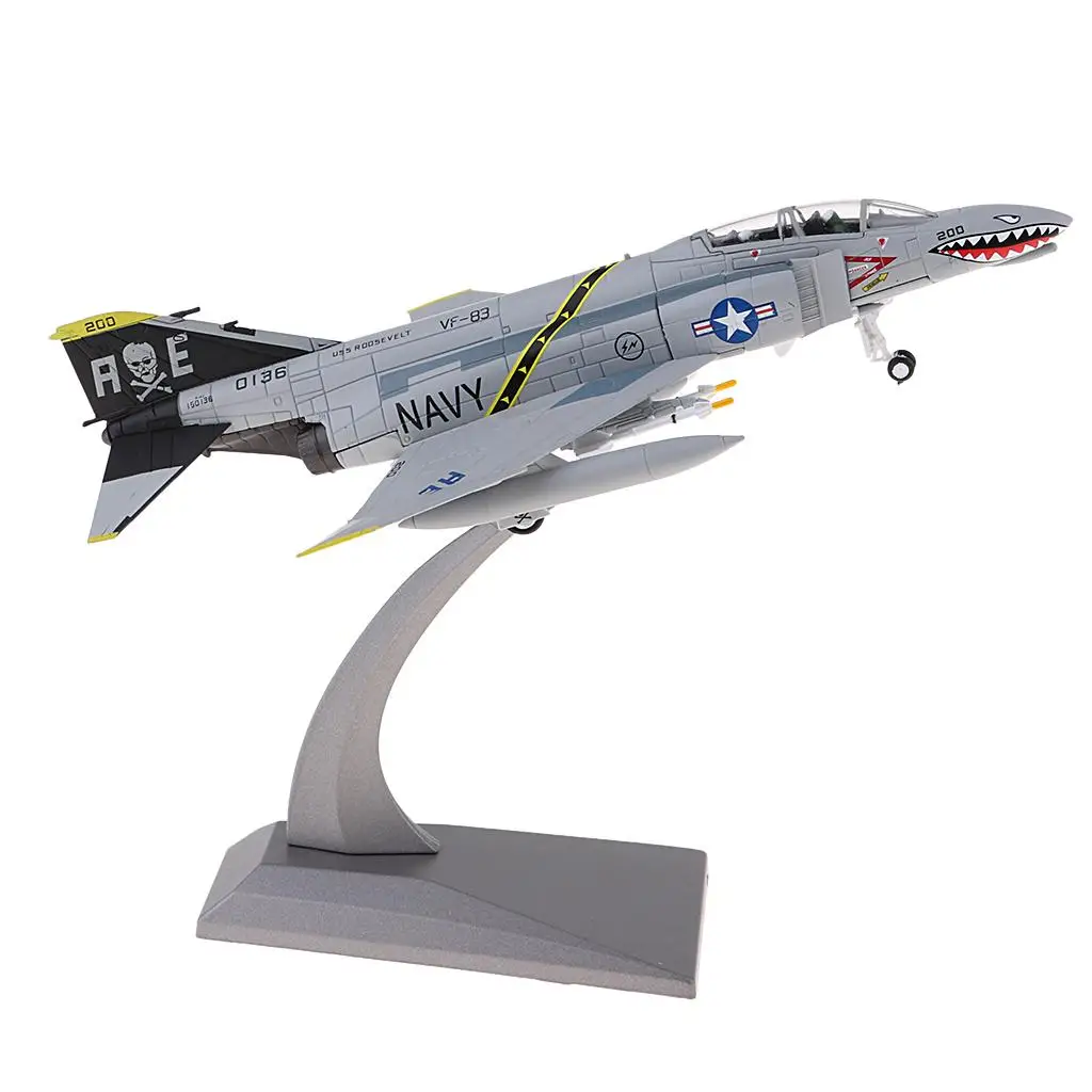 1:100 Scale  II Attacker Plane F4 Model Diecast Plane Model Toy, Coffee Bar Home Display Decor