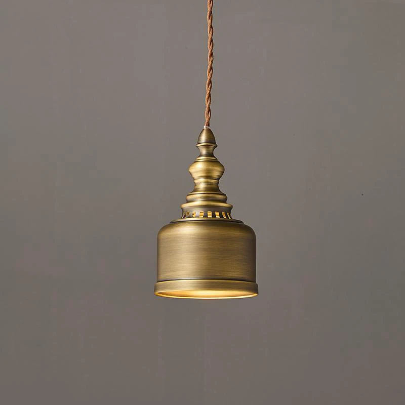 

Classical Copper Clear Glass Pendant Light Dining Room Bedroom Foyer Hanging Lamp E14 Bulb Wire Adjustable