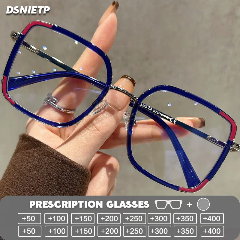 

Качественные очки для чтения, женские квадратные настраиваемые фотохромные оптические очки с защитой от синего света, прогрессивные очки по рецепту