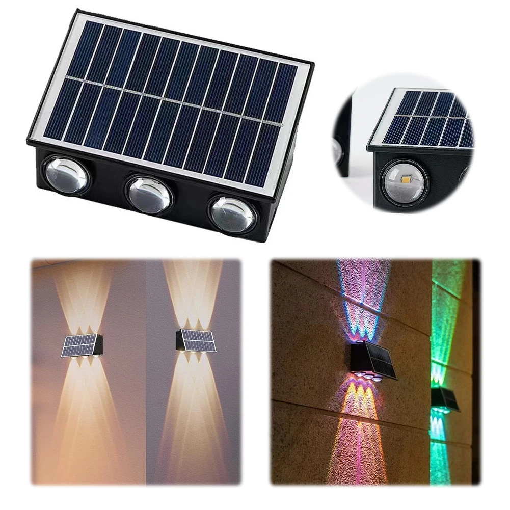 LED Outdoor Spot Light Rust Proof Solar Powered Fence Lights 1200mAh Light Sensor Sunlight for Decorating Garden Fences