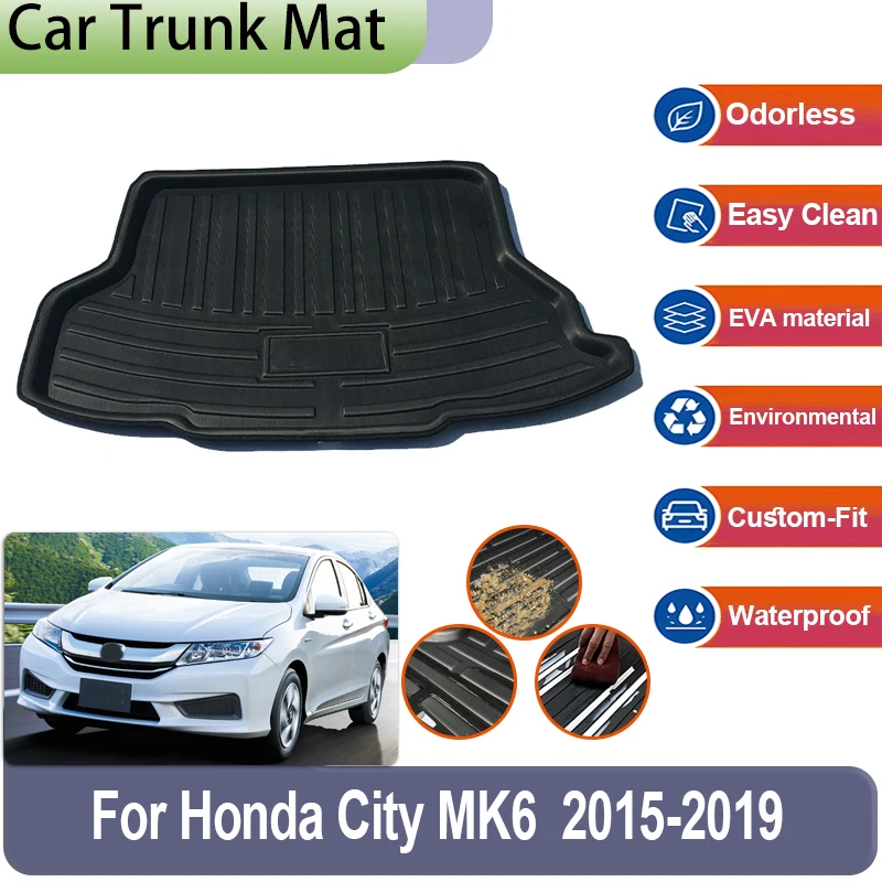 Für Honda City Zubehör GM Grace 2015~2019 Kofferraummatte Vollschutz EVA-Pad Kofferraum-Ladeflächenschutz Wasserdichter Bodenschutz