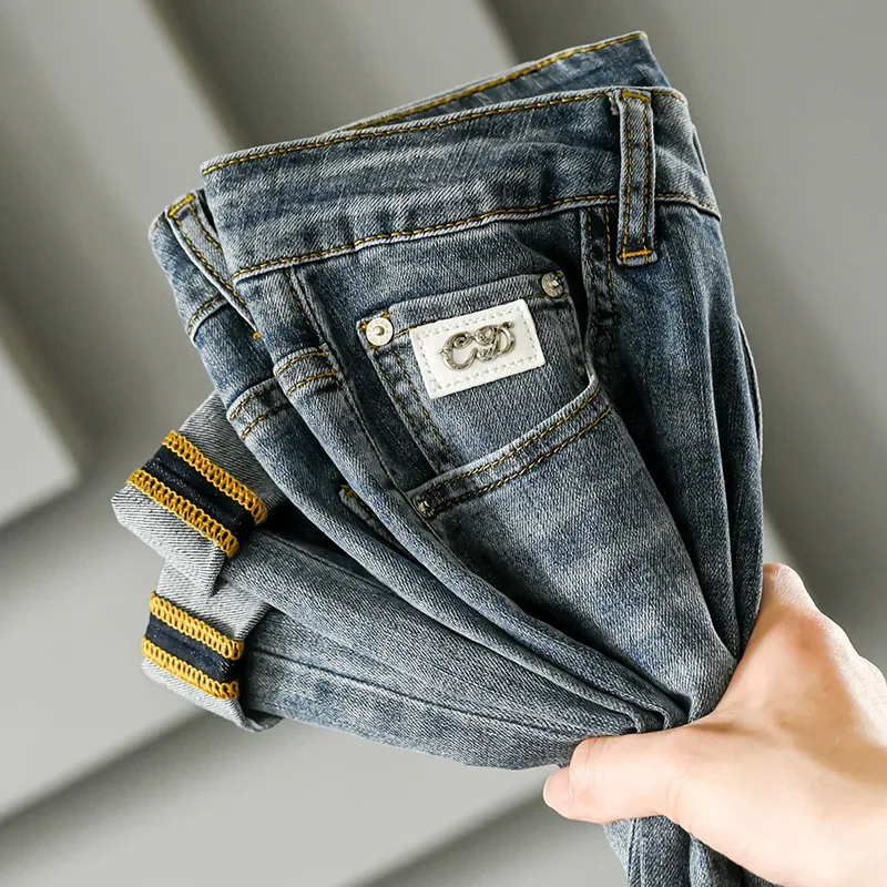 ربيع وصيف نمط جديد الرجال سليم صالح الجينز مرونة سراويل تقليدية العصرية تنوعا الراقية المألوف مستقيم الساق بنطلون #2