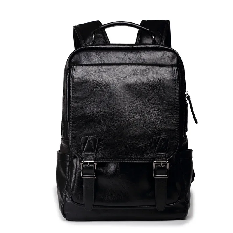 New Arrival Male Functional bags Fashion Men Travel backpack PU Leather backpack big capacity Men laptop School Bag Boy Leisure