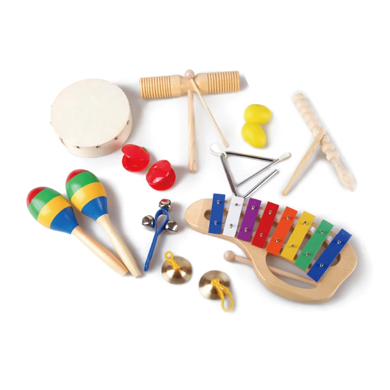 

Orff Instrument 10-Piece Wood Children's Early Education Percussion Music Toys Toddler Educational Set