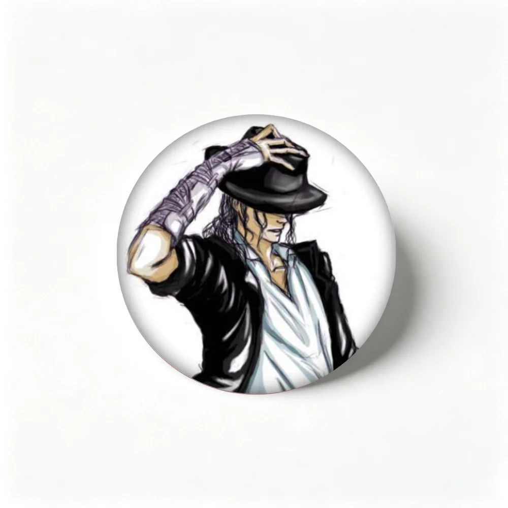 Michael Jackson Pins, Cartoon Singer Badge, Tinplate Brooches for Backpack Clothes Decor Gift