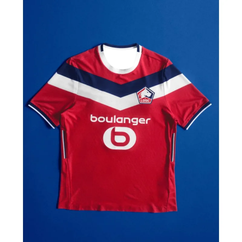 Herren Lille Fußball-Fan-Trikot Schnelltrocknend Atmungsaktive Sportbekleidung Match-Training Kurzarm Freizeit-Oberteil – Detail 3