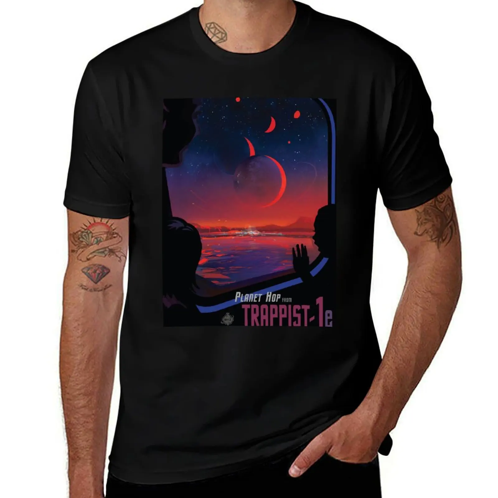 Trappist 1 -- Space Travel Poster T-Shirt valentines clothes tops graphic t shirt vintage vintage clothes outfits for men