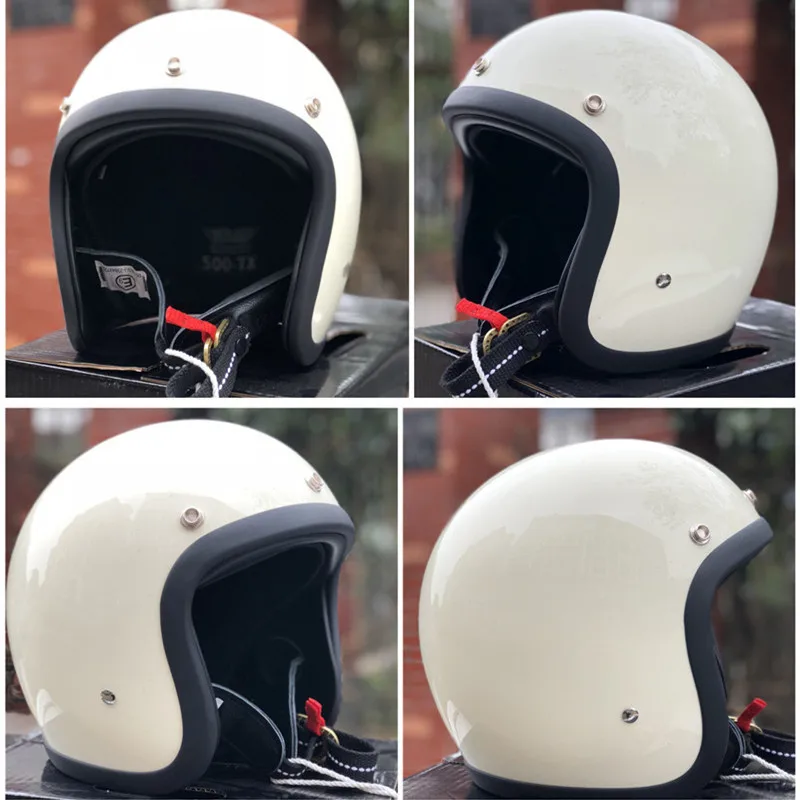Retro 3 4 Open Face Motorcycle Helmet Small Shell Fiberglass Lightweight Breathable Comfortable for Men Women