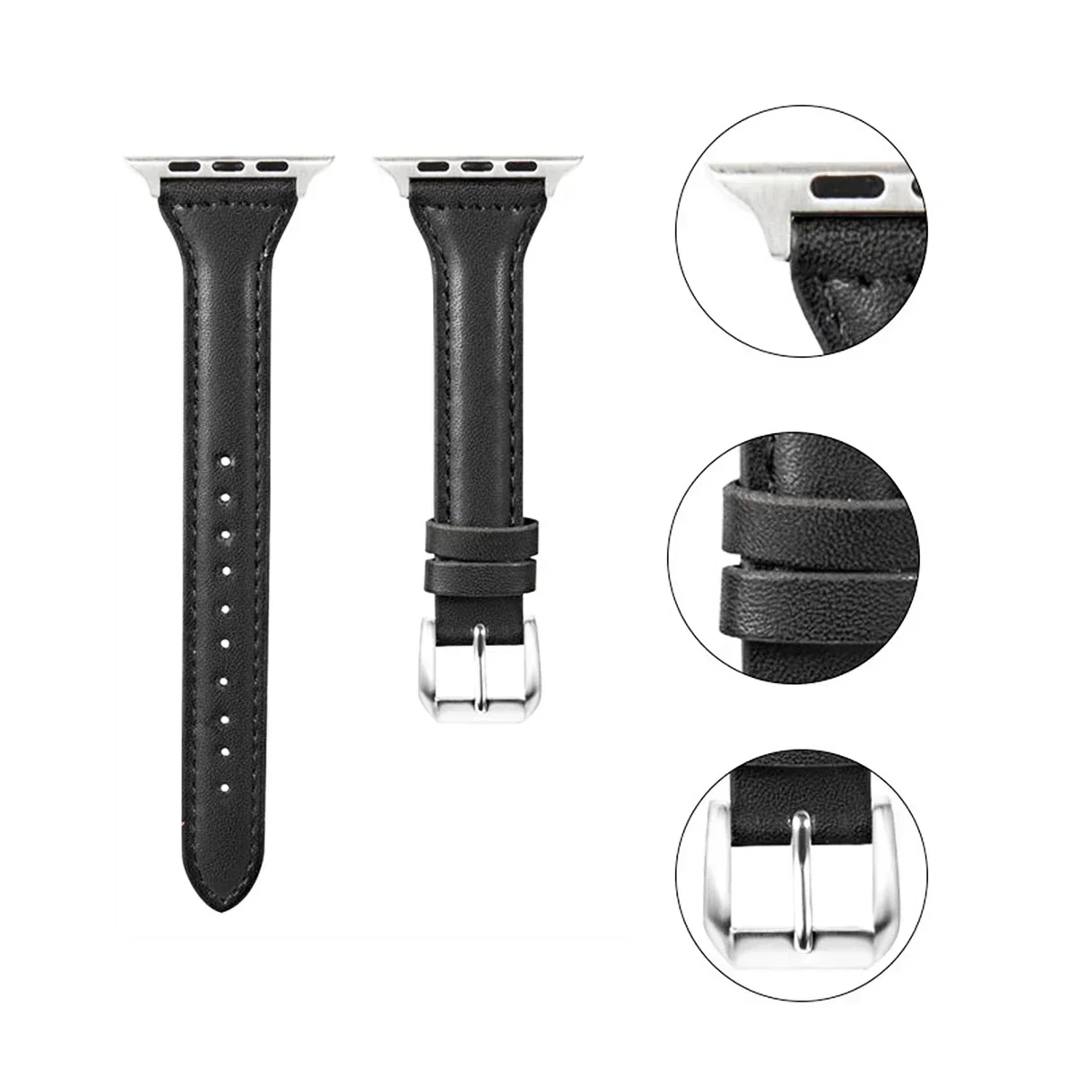 Smukły skórzany pasek do Apple Watch Band 44mm 40mm 41mm 42mm 38mm 49mm 44 mm Bransoleta apple watch 8 45mm paski Ultra 9 7 se 3 4 6