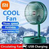 Xiaomi Folding USB Small Fan For Charging Students Mute Portable Desktop Office Large Wind Power Fan Telescopic Foldable Fan