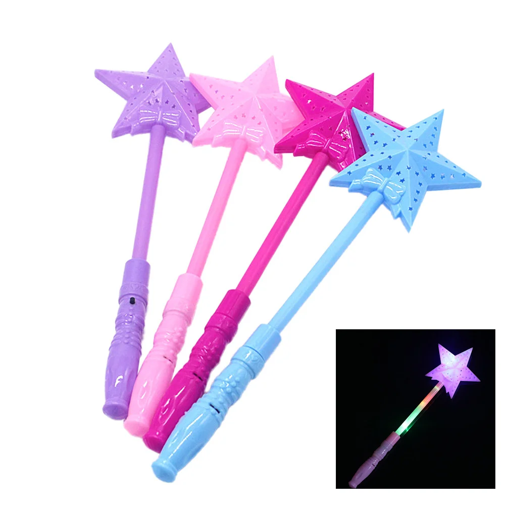 10 pezzi LED bastoncini lampeggianti a forma di stella a cinque punte colorati oggetti di scena incoraggianti per feste forniture per festival di concerti cuori lampeggianti stick