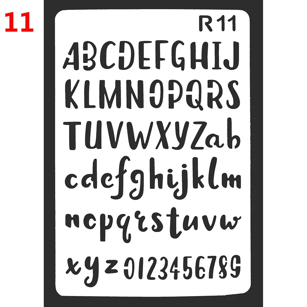DIY Crafts Paper Card Embossing Layering Stencils Wall Painting Masking Spray Letter Alphabet