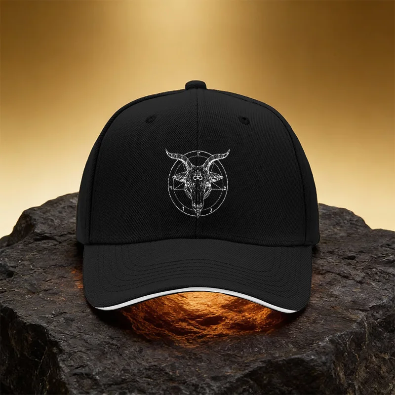 Goat Head Geometric Pattern Hat Unisex Printed Baseball Cap Sandwich Duckbill Cap Sports Hat Suitable for Daily Commute