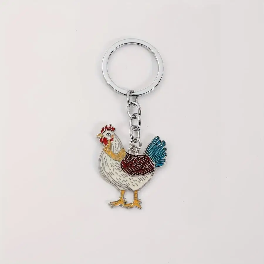 1/5/10/20/50/100pcs A new keychain pendant shaped like a cute chicken, made of metal, available in adorable yellow and colorful