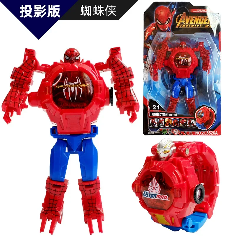 4 Style Disney Spiderman Frozen Children\'s Watch Action Figures For Kids Marvel Ironman Superhero Watch Anime Figures Boys Girls