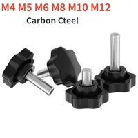 M4 M5 M6 M8 M10 M12 Carbon Cteel Star  Shape Thread Clamping Handle Bolt Bakelite Hand Knob Tightening Six-Lobe Screw
