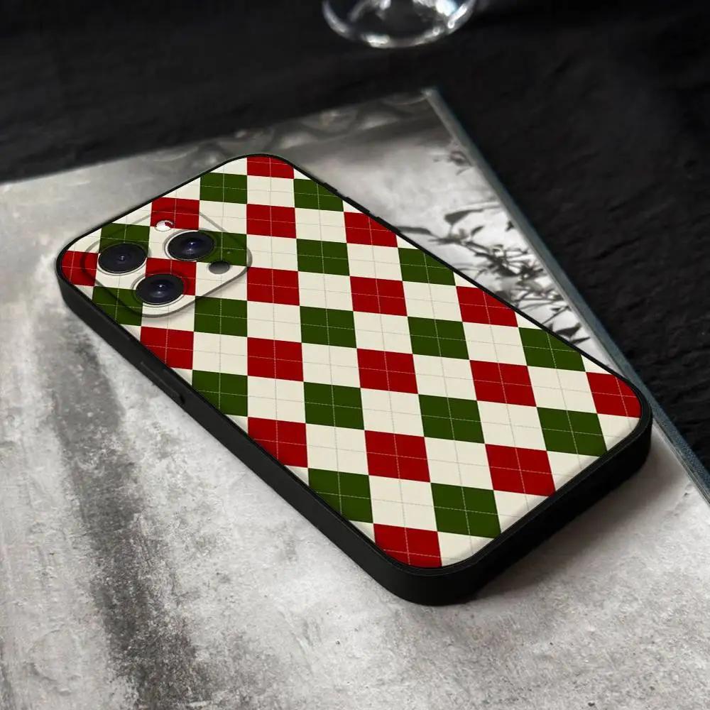 حافظة هاتف عيد ميلاد سعيد للعام الجديد لهاتف آيفون 17,16,15,14,13,12,11 Plus,Pro,Max,XR,XS,X,7,8 Plus,Mini Black Silicone Soft